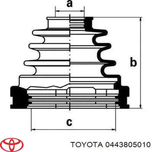 Osłona przegubu homokinetycznego półosi przedniej wewnętrzna Toyota 0443805010 cena, od 9,01 USD