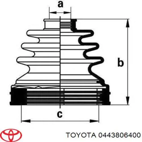 Do koszyka 0443806400 Toyota Osłona przegubu homokinetycznego półosi przedniej wewnętrzna