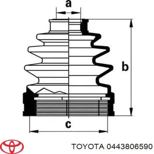 Do koszyka 0443806590 Toyota Osłona przegubu homokinetycznego półosi przedniej zewnętrzna