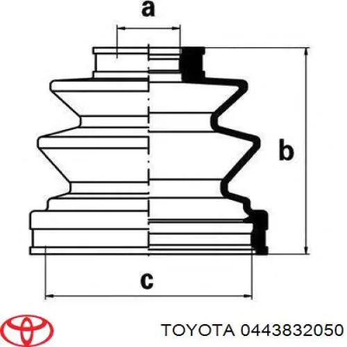 Do koszyka 443832050 Toyota Osłona przegubu homokinetycznego półosi przedniej zewnętrzna