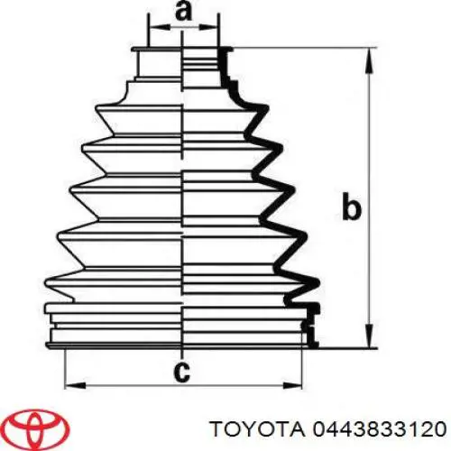 Osłona przegubu homokinetycznego półosi przedniej wewnętrzny lewy Toyota Previa (ACR50)