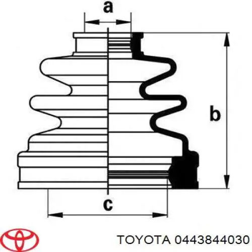 Do koszyka 0443844030 Toyota Osłona przegubu homokinetycznego półosi przedniej wewnętrzna