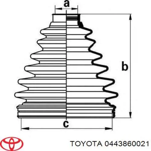 Osłona przegubu homokinetycznego półosi przedniej zewnętrzna Toyota 0443860021 cena, od 17,89 USD