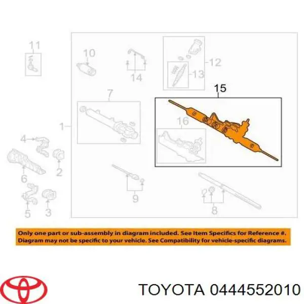 Zestaw naprawczy maglownicy (mechanizmu) (zestaw uszczelniaczy) Toyota Yaris hatchback (P10) (1999 - 2005) cena, od 72,45 USD