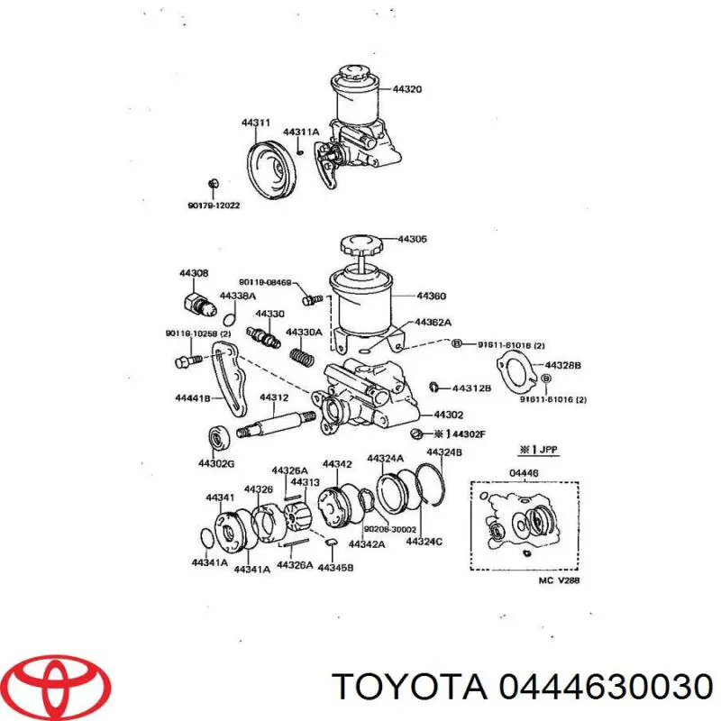 Zestaw naprawczy pompy wspomagania hydraulicznego do Toyota Hiace II H5