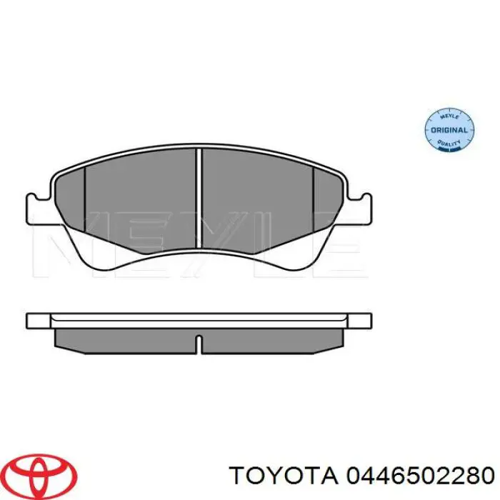 Do koszyka 0446502280 Toyota Klocki hamulcowe przednie tarczowe