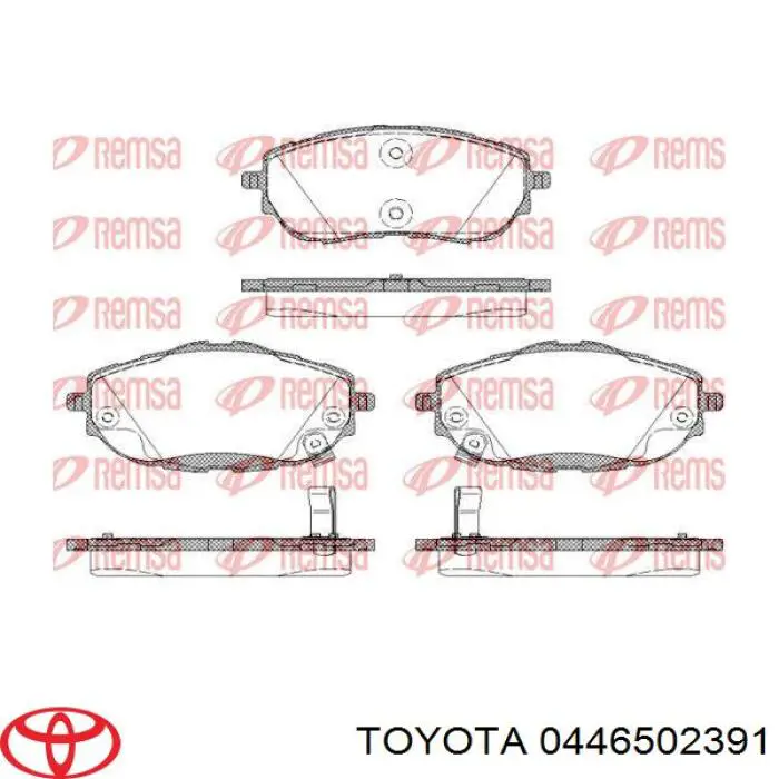 0446502391 Toyota klocki hamulcowe przednie tarczowe