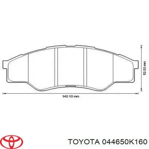 Klocki hamulcowe przednie tarczowe Toyota 044650K160