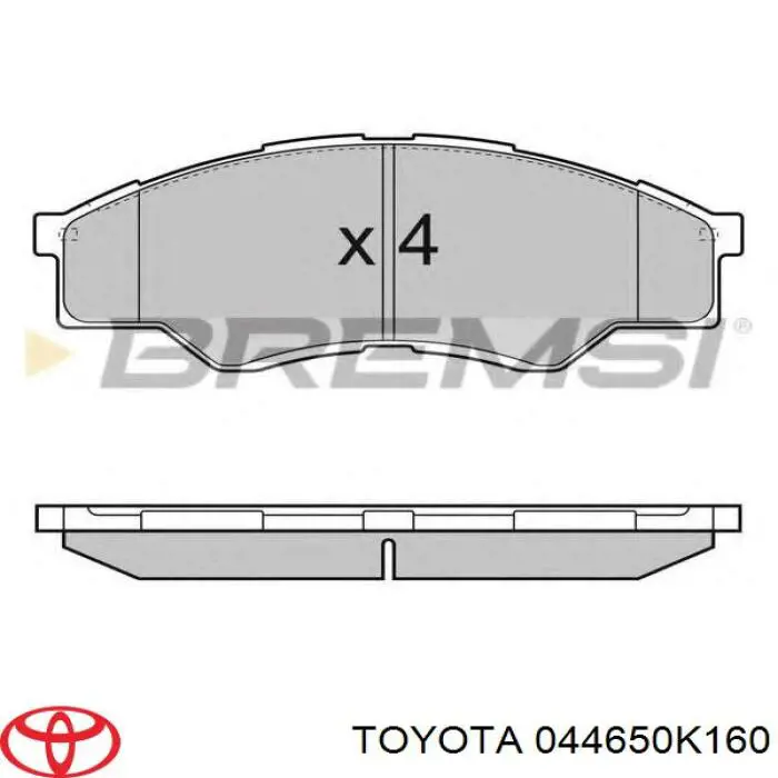 Klocki hamulcowe przednie tarczowe 044650K160 Toyota