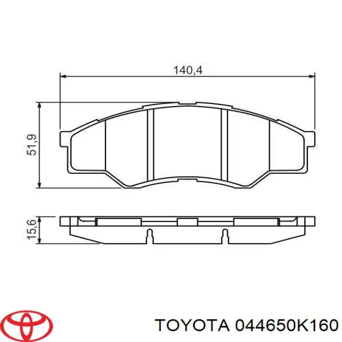 Klocki hamulcowe przednie tarczowe Toyota 044650K160 cena, od 23,49 USD