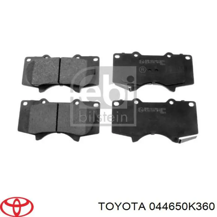 044650K360 Toyota Klocki hamulcowe przednie tarczowe