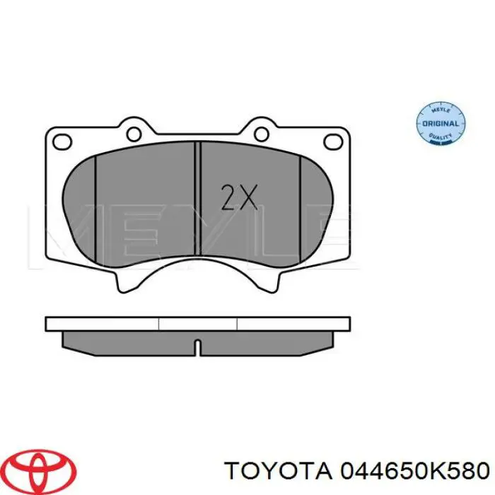 Klocki hamulcowe przednie tarczowe 044650K580 Toyota