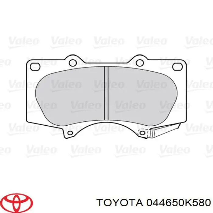 044650K580 Toyota Klocki hamulcowe przednie tarczowe