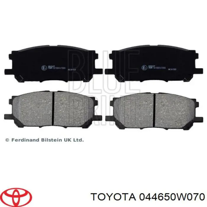 Do koszyka 044650W070 Toyota Klocki hamulcowe przednie tarczowe
