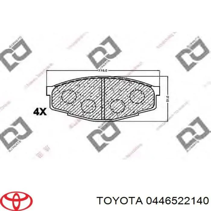 Klocki hamulcowe przednie tarczowe Toyota 0446522140 cena, od 90,19 USD