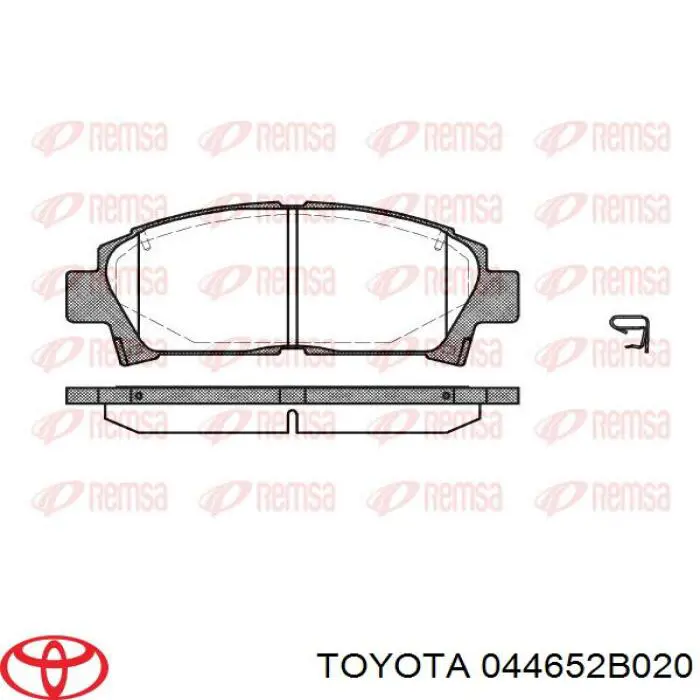 Do koszyka 044652B020 Toyota Klocki hamulcowe przednie tarczowe