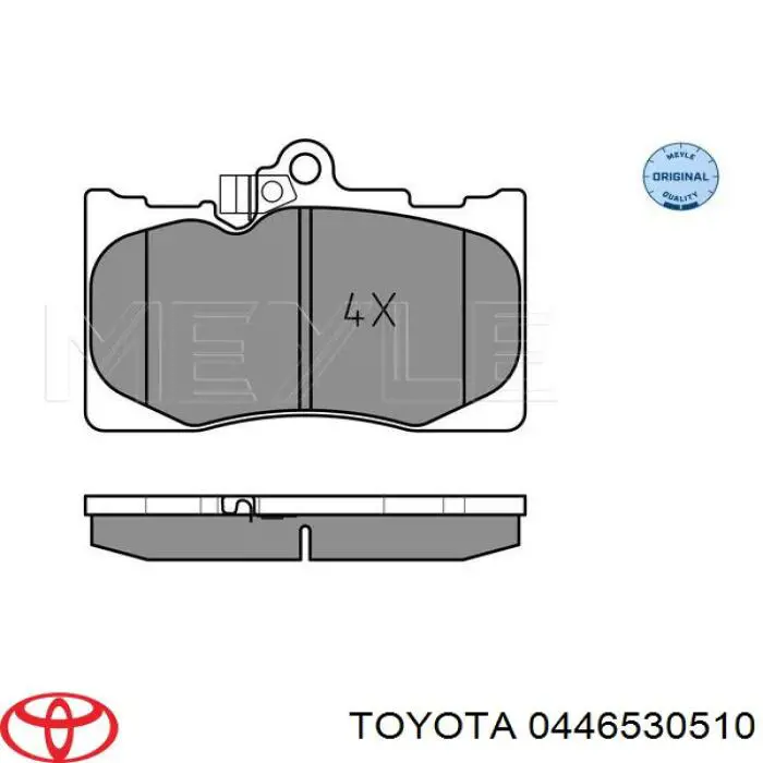 Klocki hamulcowe przednie tarczowe Toyota 0446530510 cena, od 30,16 USD
