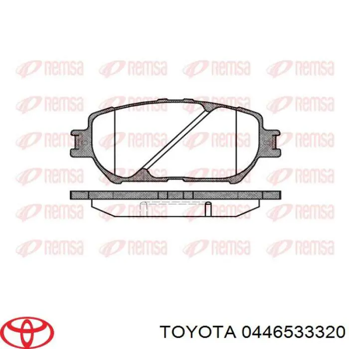 0446533320 Toyota Klocki hamulcowe przednie tarczowe