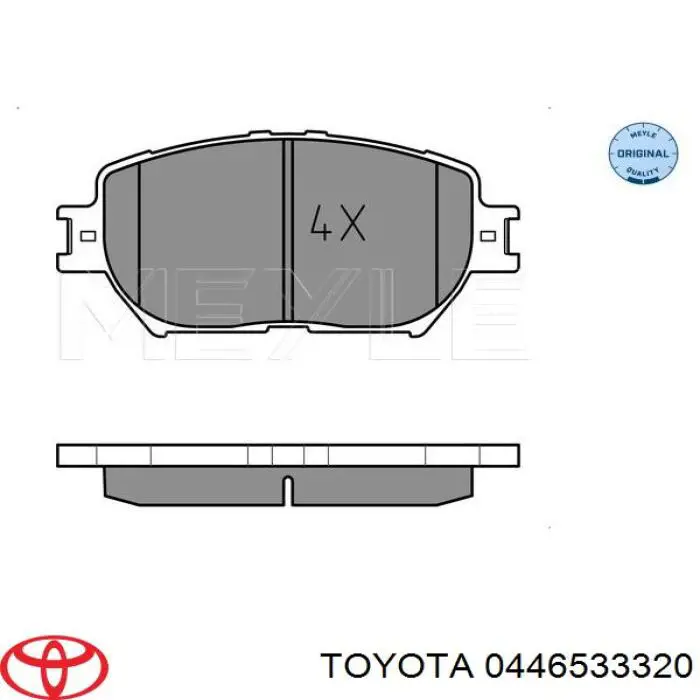 Klocki hamulcowe przednie tarczowe Toyota 0446533320 cena, od 45,79 USD