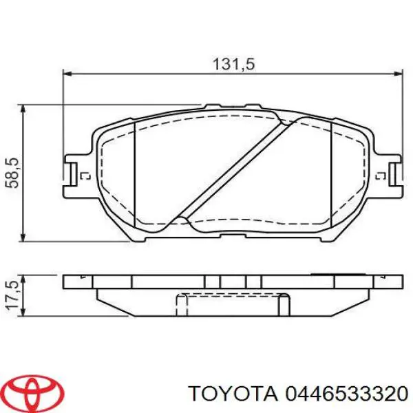 Do koszyka 0446533320 Toyota Klocki hamulcowe przednie tarczowe