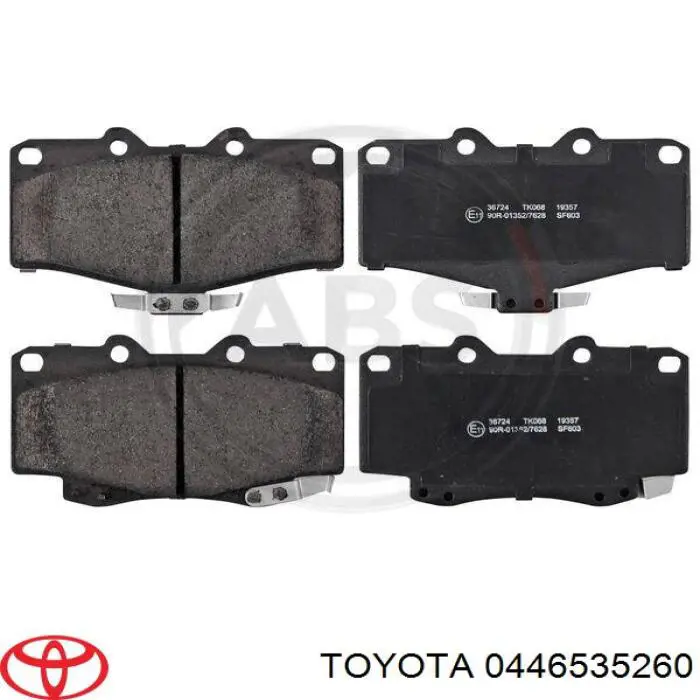 0446535260 Toyota klocki hamulcowe przednie tarczowe