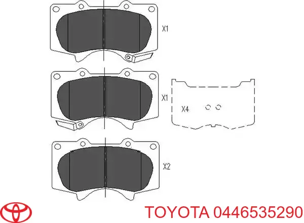 Do koszyka 0446535290 Toyota Klocki hamulcowe przednie tarczowe