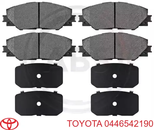 Do koszyka 0446542190 Toyota Klocki hamulcowe przednie tarczowe