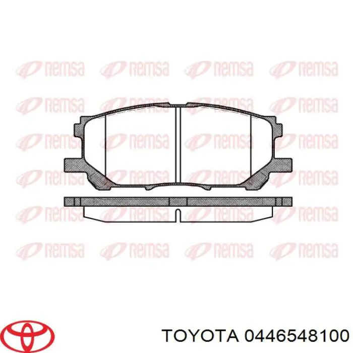 Do koszyka 0446548100 Toyota Klocki hamulcowe przednie tarczowe