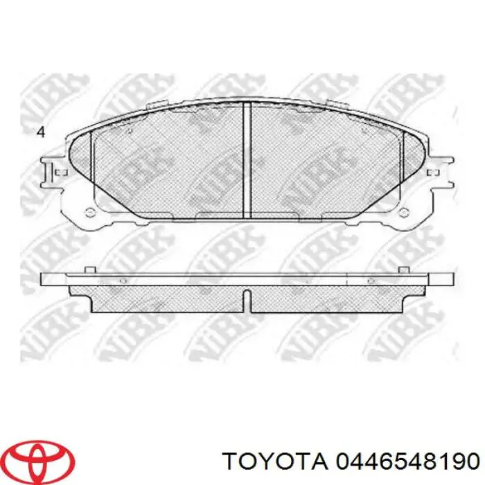 Klocki hamulcowe przednie tarczowe Toyota 0446548190 cena, od 28,82 USD