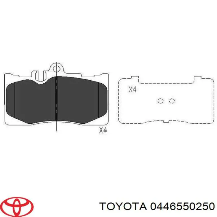 Klocki hamulcowe przednie tarczowe Toyota 0446550250 cena, od 27,72 USD
