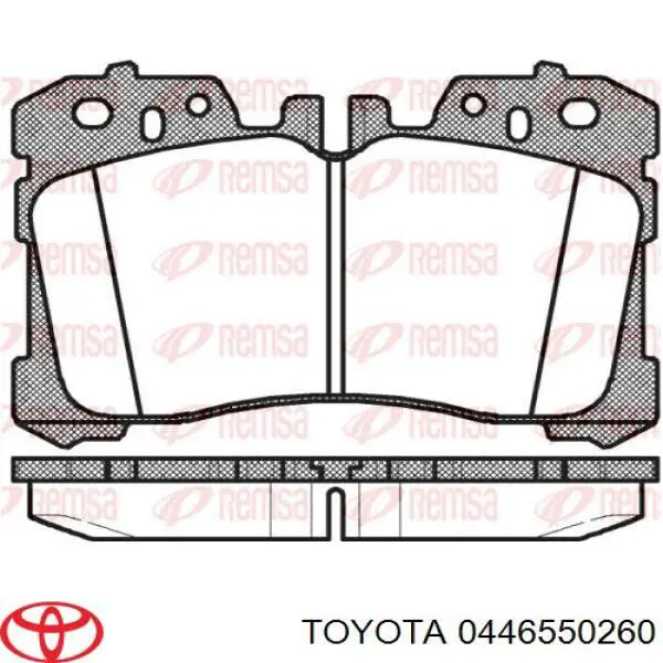 Do koszyka 0446550260 Toyota Klocki hamulcowe przednie tarczowe