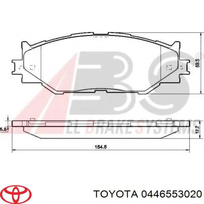 Klocki hamulcowe przednie tarczowe Toyota 0446553020 cena, od 28,21 USD