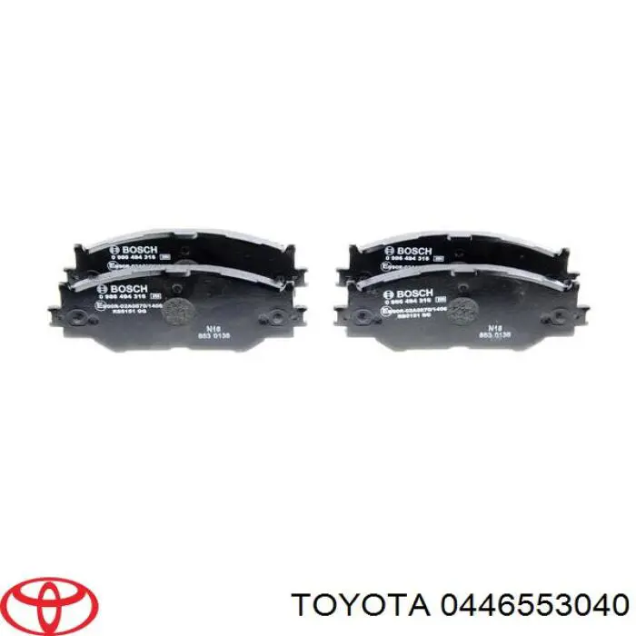 Do koszyka 0446553040 Toyota Klocki hamulcowe przednie tarczowe