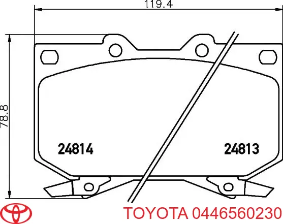 Klocki hamulcowe przednie tarczowe Toyota 0446560230 cena, od 27,83 USD