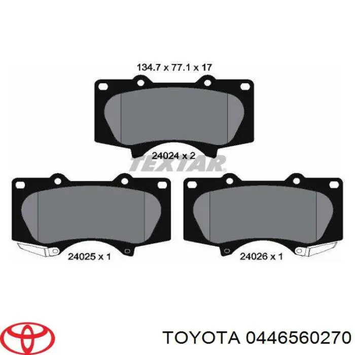 Klocki hamulcowe przednie tarczowe Toyota 0446560270 cena, od 53,06 USD