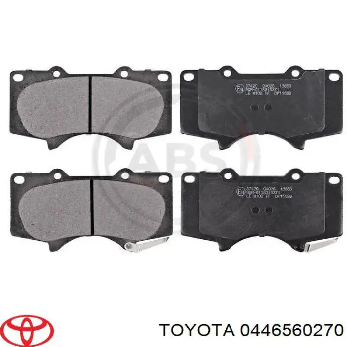 Do koszyka 0446560270 Toyota Klocki hamulcowe przednie tarczowe