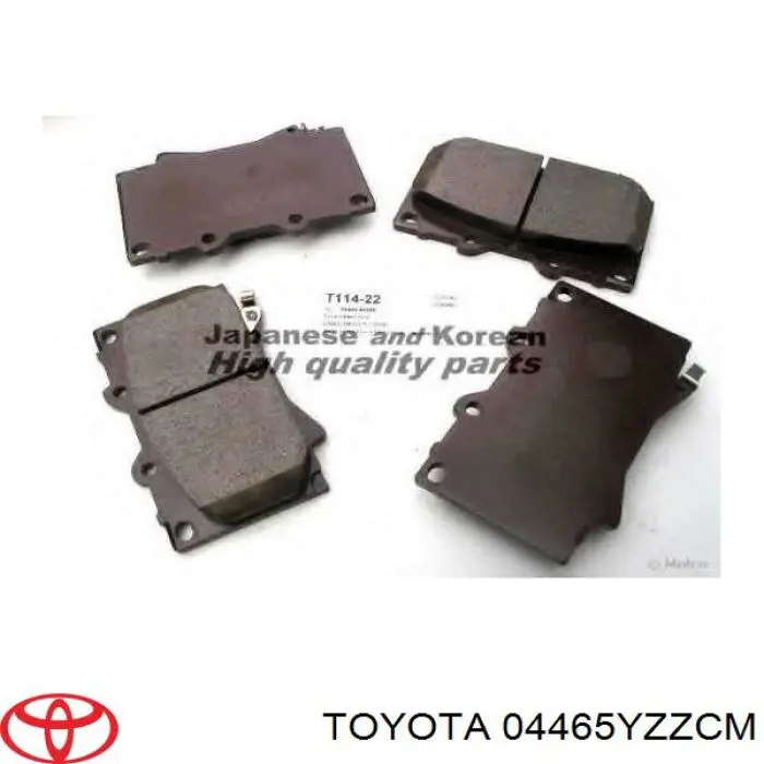 Do koszyka 04465YZZCM Toyota Klocki hamulcowe przednie tarczowe