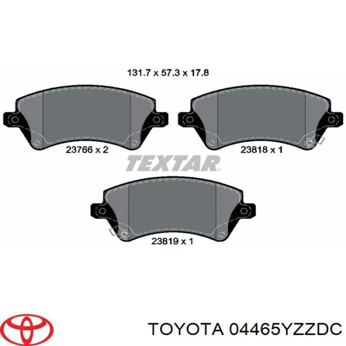 04465YZZDC Toyota Klocki hamulcowe przednie tarczowe