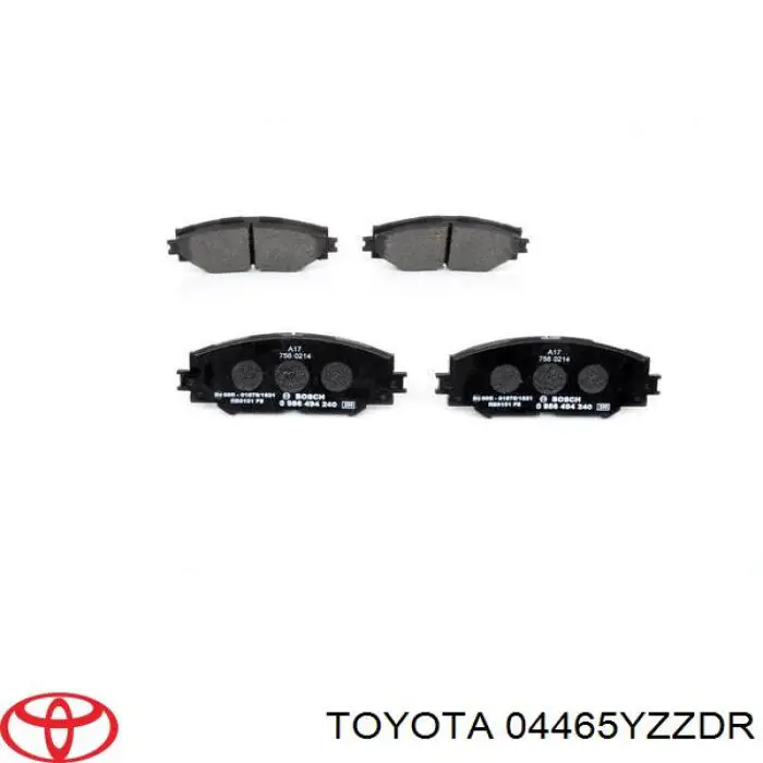 04465YZZDR Toyota klocki hamulcowe przednie tarczowe