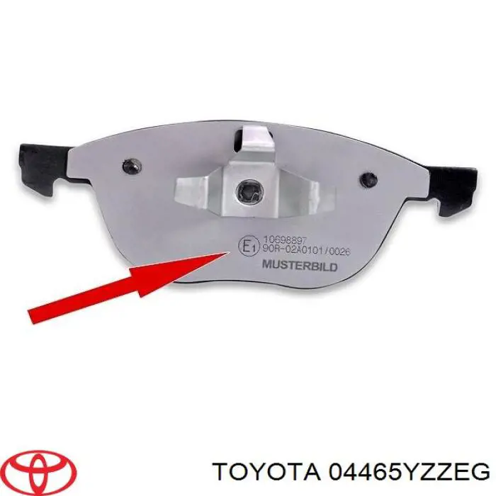 Do koszyka 04465YZZEG Toyota Klocki hamulcowe przednie tarczowe