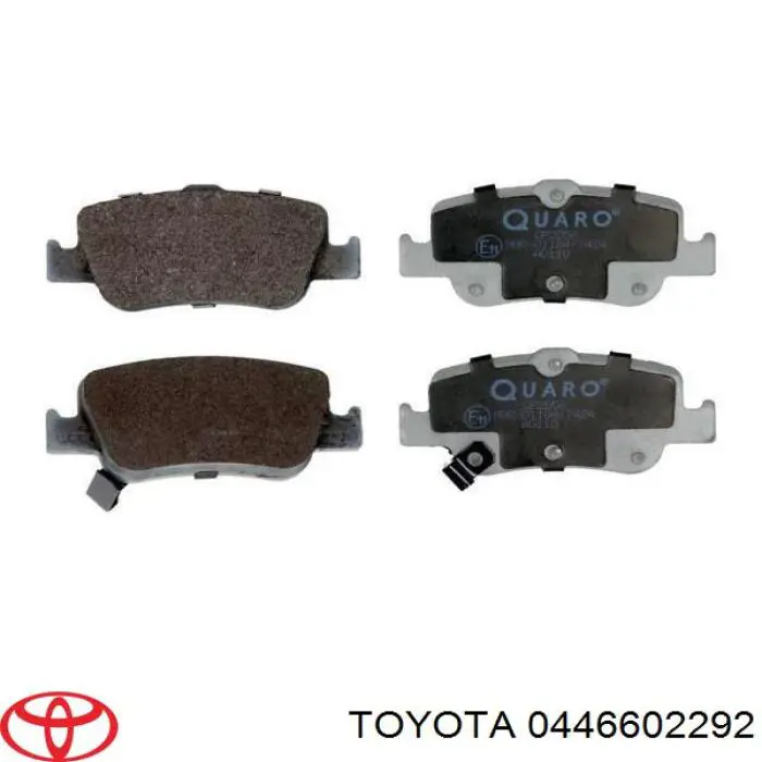 0446602292 Toyota Okładziny (klocki) do hamulców tarczowych tylne