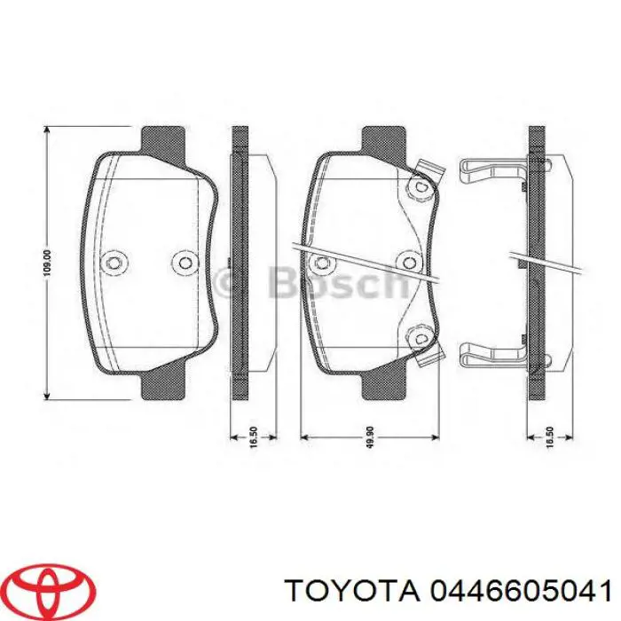 Do koszyka 0446605041 Toyota Okładziny (klocki) do hamulców tarczowych tylne