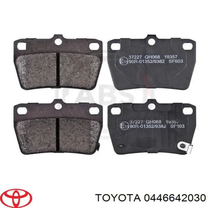 Do koszyka 0446642030 Toyota Okładziny (klocki) do hamulców tarczowych tylne