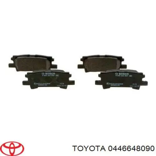 Okładziny (klocki) do hamulców tarczowych tylne 0446648090 Toyota