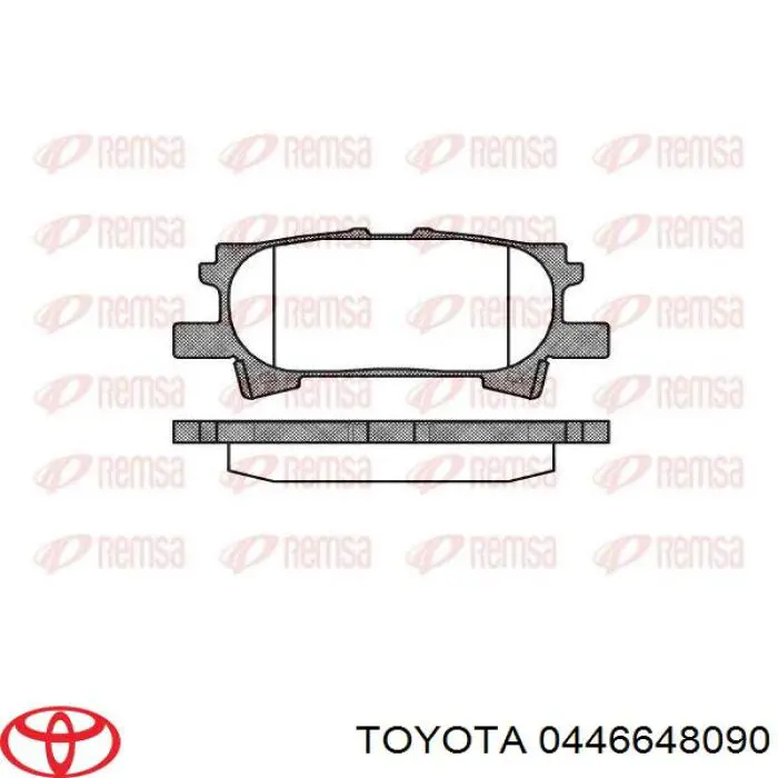 Okładziny (klocki) do hamulców tarczowych tylne Toyota 0446648090 cena, od 29,86 USD