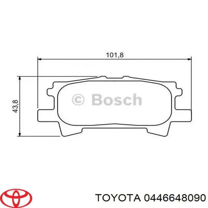 Do koszyka 0446648090 Toyota Okładziny (klocki) do hamulców tarczowych tylne
