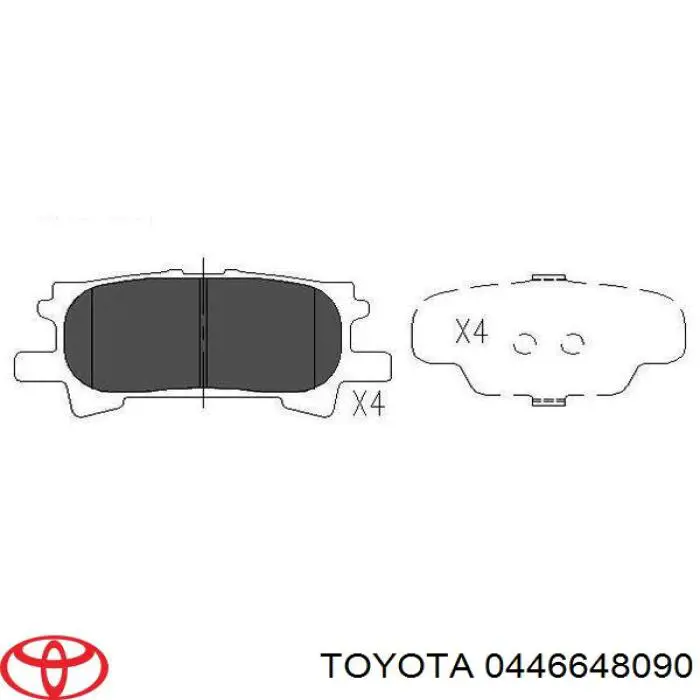 Do koszyka 0446648090 Toyota Okładziny (klocki) do hamulców tarczowych tylne