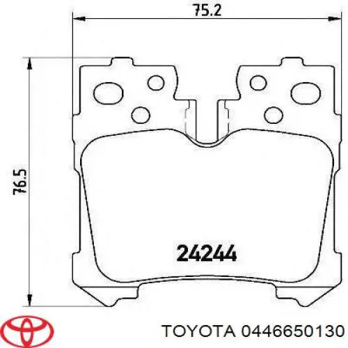 0446650130 Toyota Okładziny (klocki) do hamulców tarczowych tylne