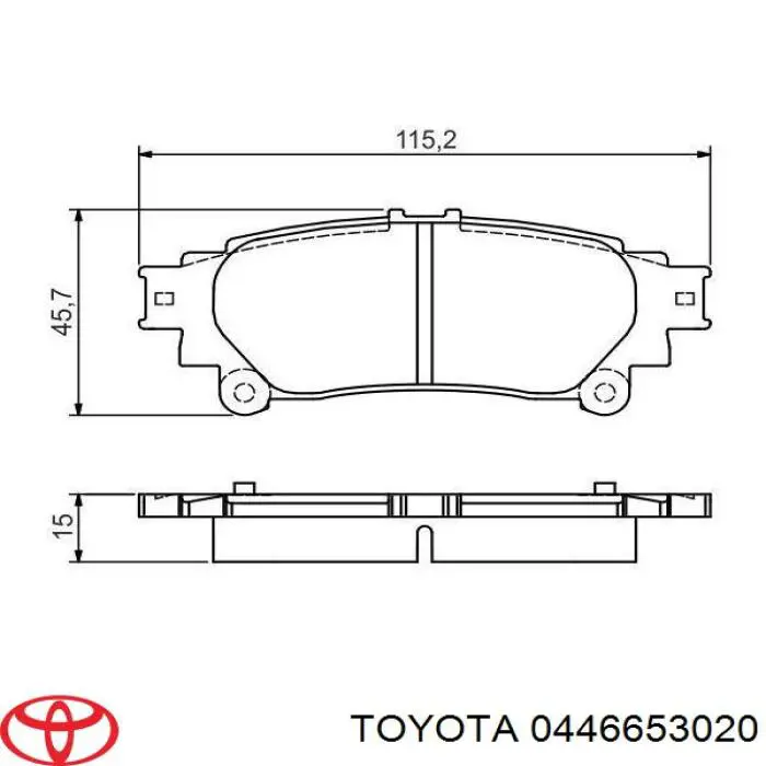 Okładziny (klocki) do hamulców tarczowych tylne Toyota 0446653020 cena, od 36,50 USD