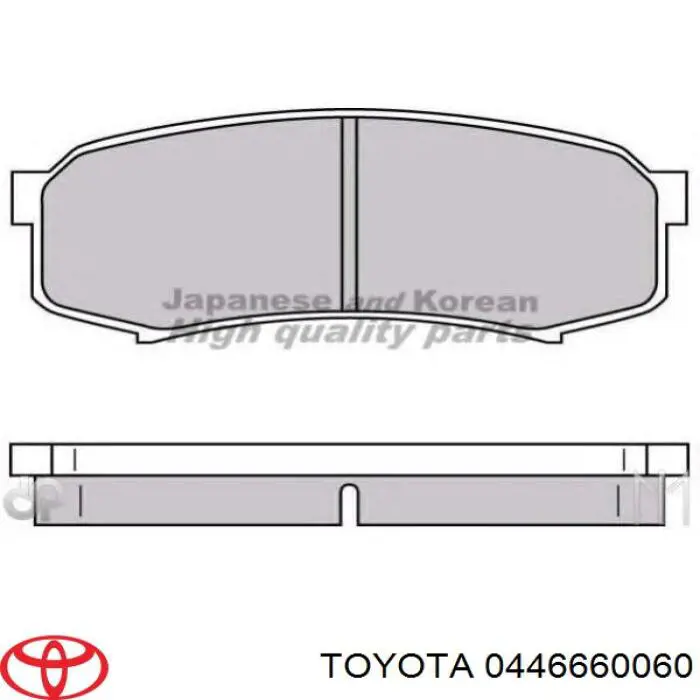 Do koszyka 0446660060 Toyota Okładziny (klocki) do hamulców tarczowych tylne